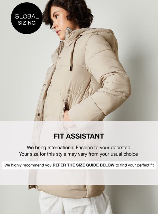 Women Quilted Long Puffer Jacket with Hood