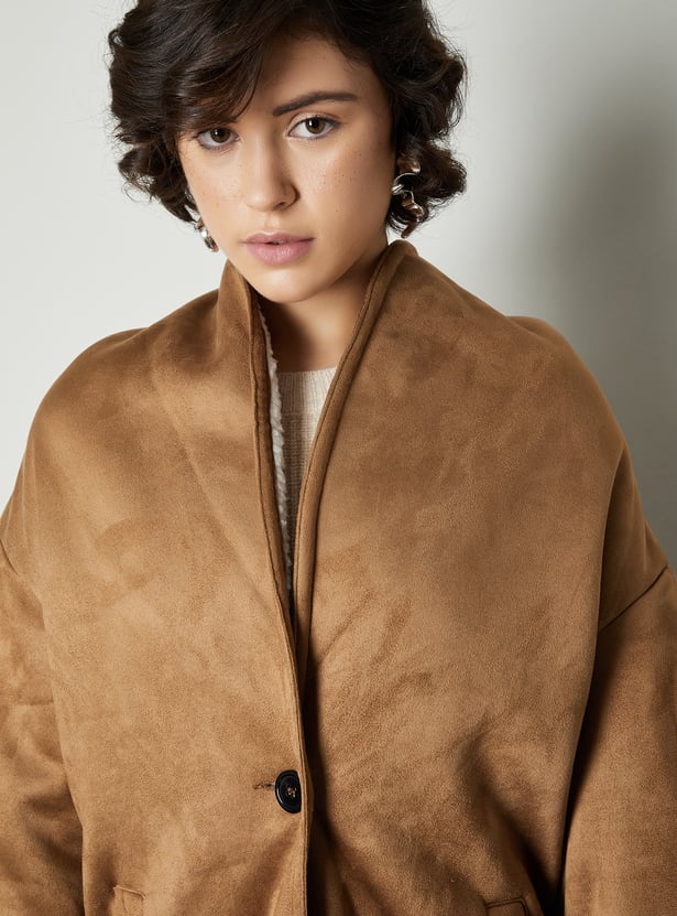 Women Faux Suede Coat