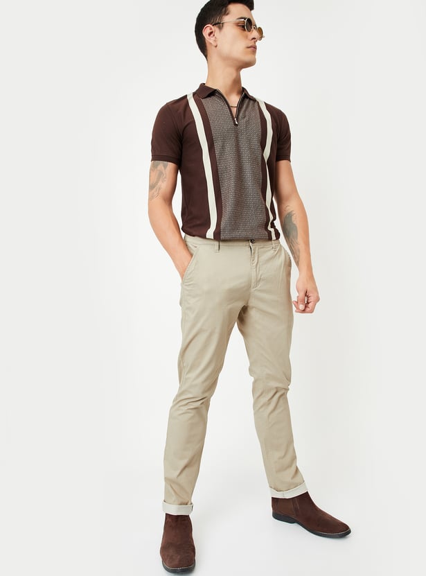 Men Slim Fit Flexi Waist Chinos