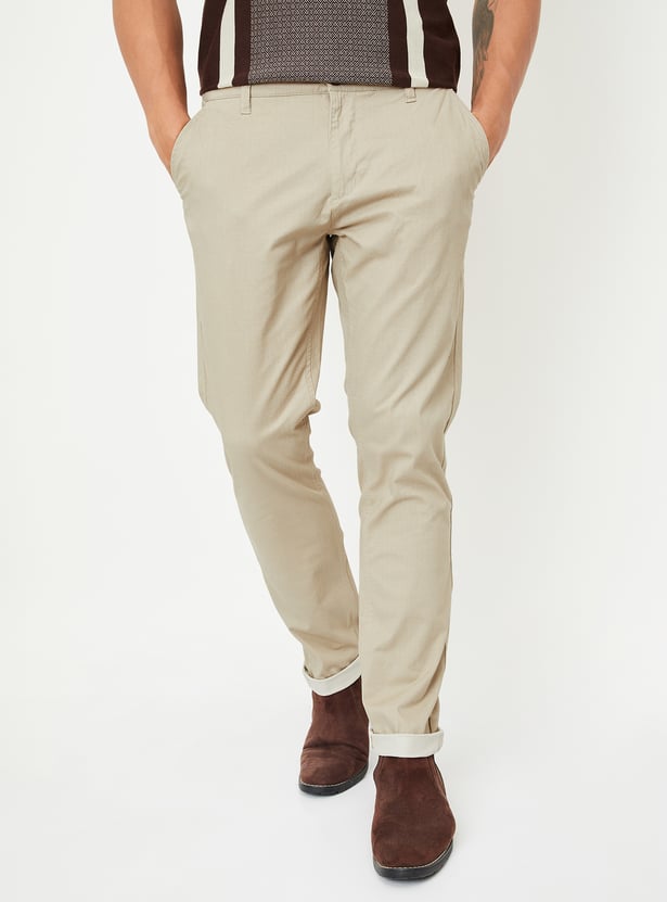 Men Slim Fit Flexi Waist Chinos