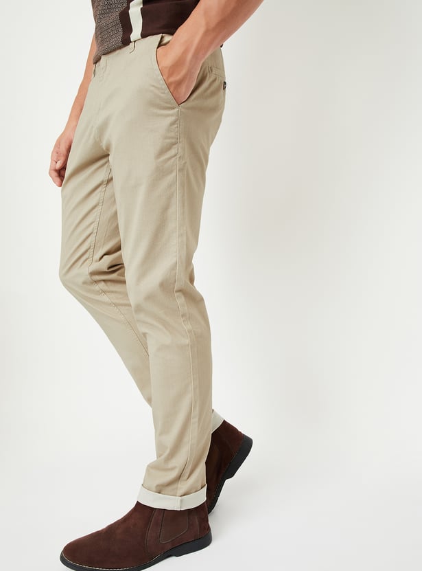 Men Slim Fit Flexi Waist Chinos