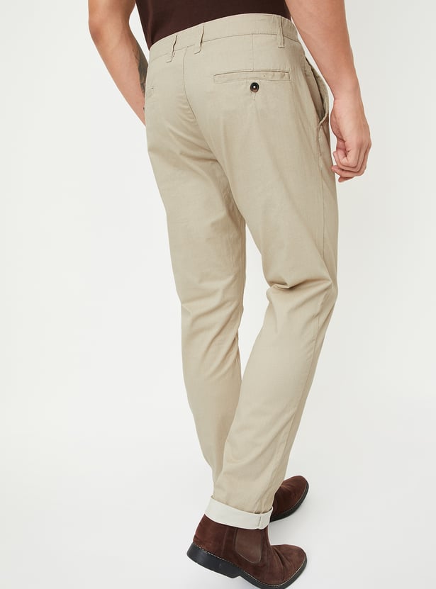 Men Slim Fit Flexi Waist Chinos