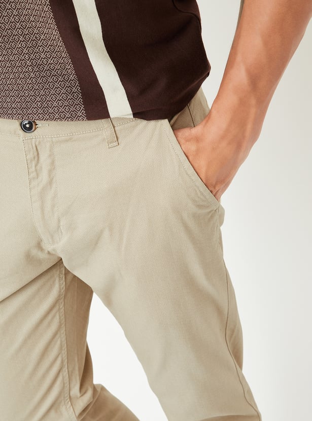 Men Slim Fit Flexi Waist Chinos