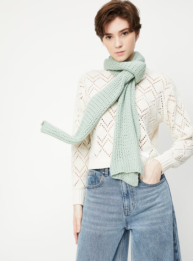 Women Open Knit Muffler
