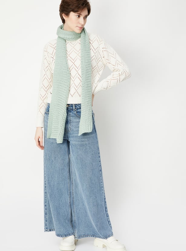 Women Open Knit Muffler