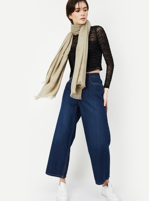 Women Chevron Woven Shawl