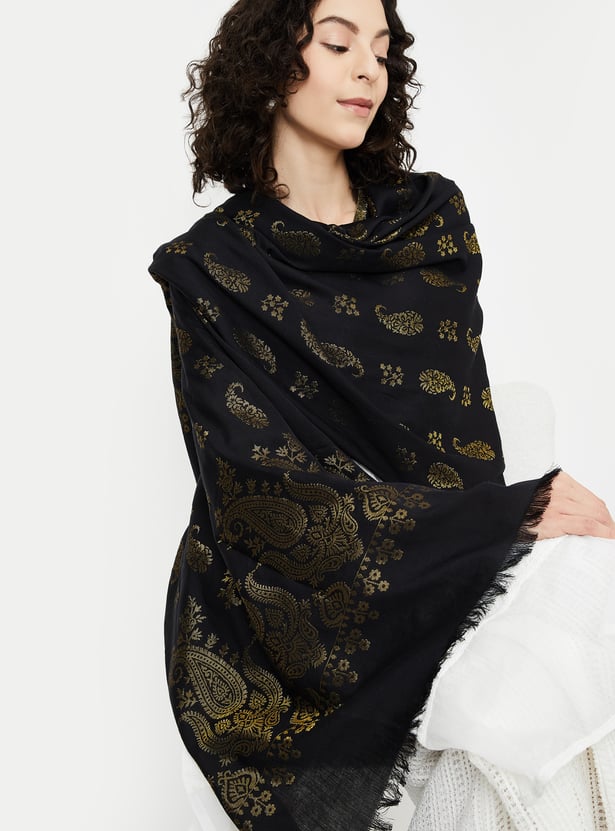 Women Paisley Woven Shawl