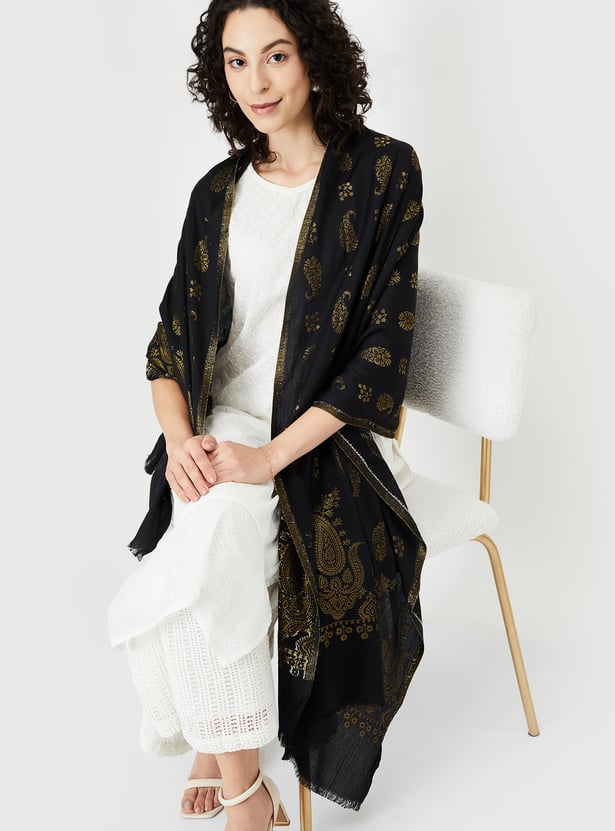 Women Paisley Woven Shawl
