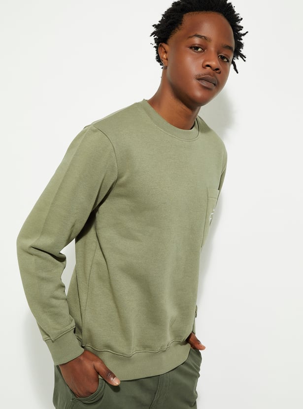 URB_N Men Printed Pocket Sweatshirt