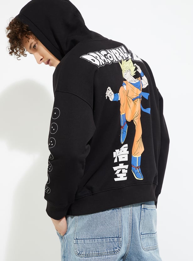 URB_N Men Oversized Dragon Ball-Z Print Hoodie