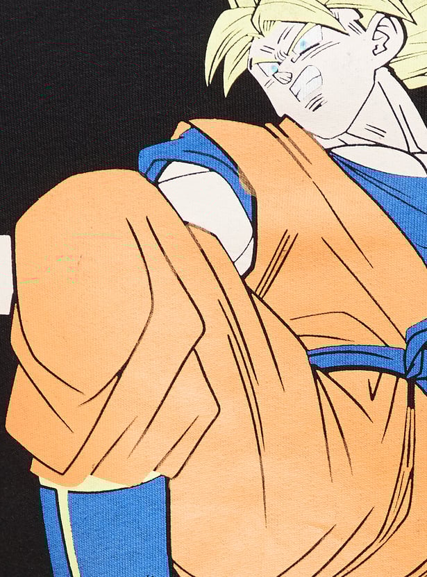 URB_N Men Oversized Dragon Ball-Z Print Hoodie