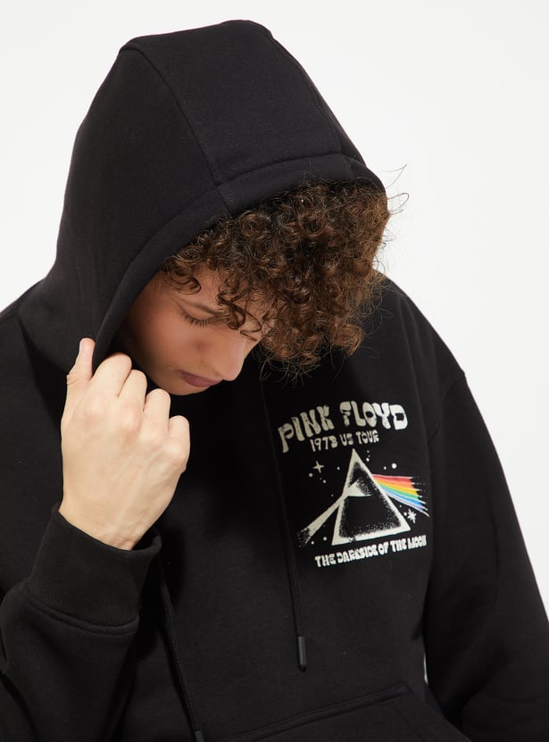 Men's Pink Floyd Print Zip-Up Sweatshirt Jacket - Lightweight Fleece Cardigan Coat In Dark Gray