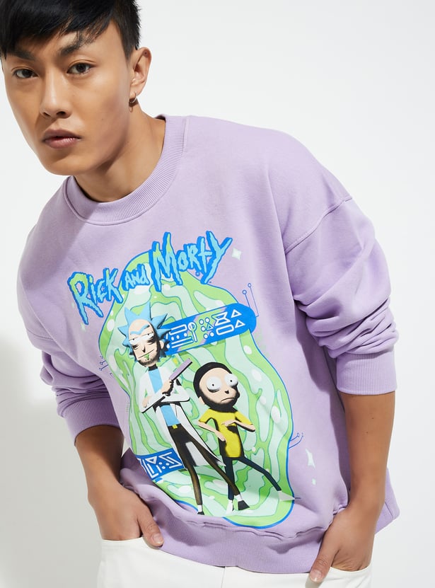 URB_N Men Oversized Rick & Morty Sweatshirt