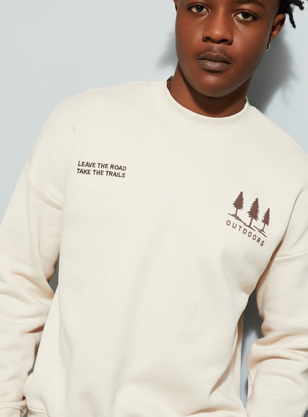 URB_N Men Oversized Back Printed Sweatshirt