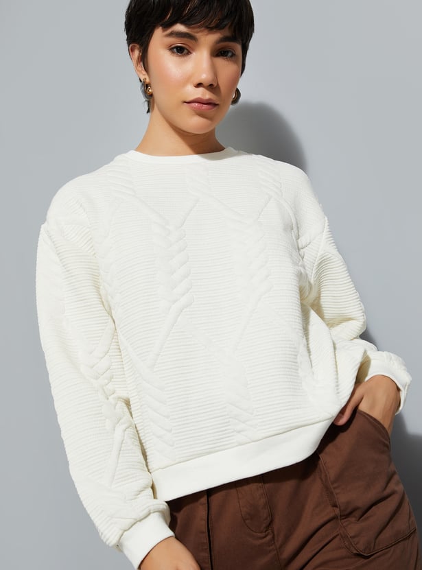 ALAYA F x URB_N Women Quilted Sweatshirt