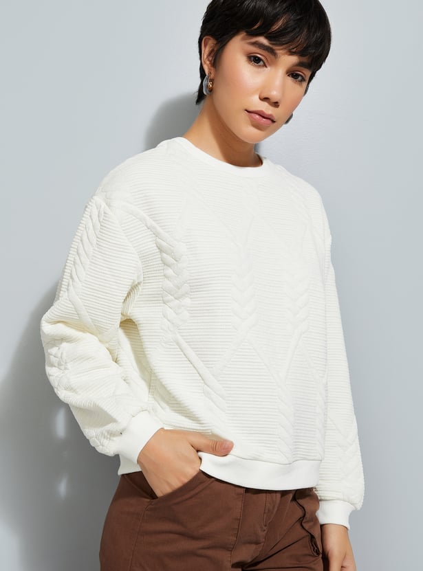 ALAYA F x URB_N Women Quilted Sweatshirt