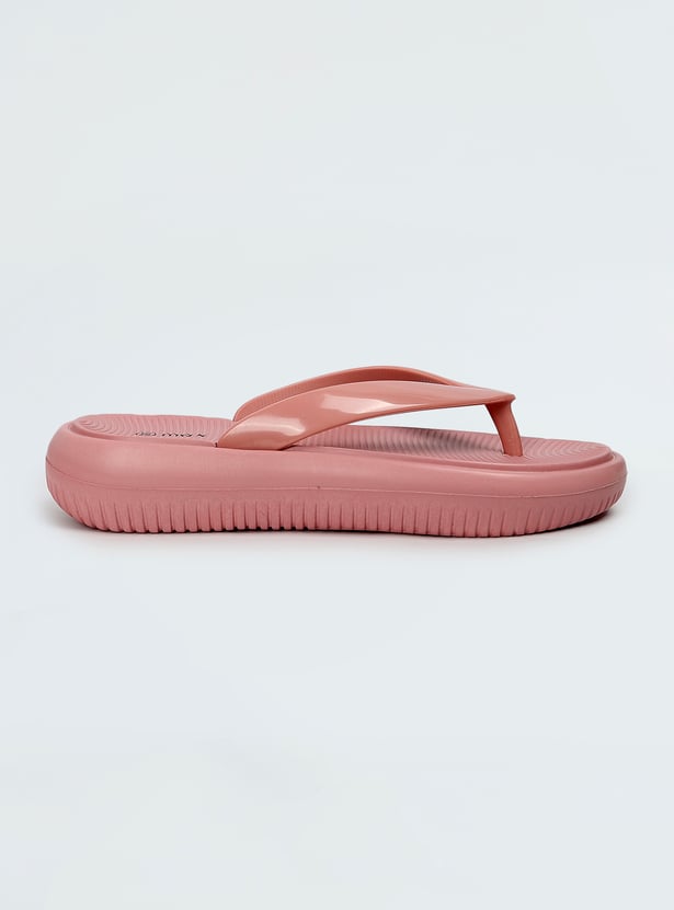 Women V Strap Elevated Slippers