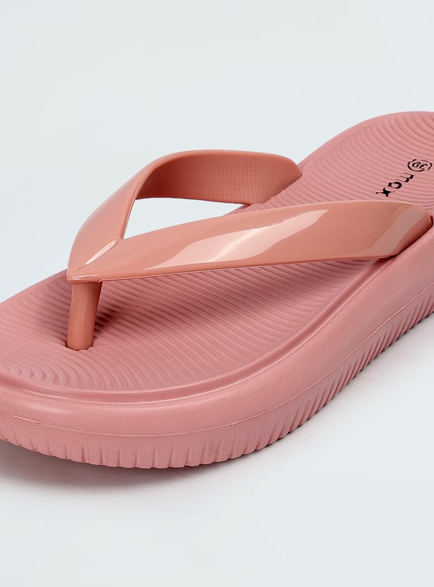 Women V Strap Elevated Slippers