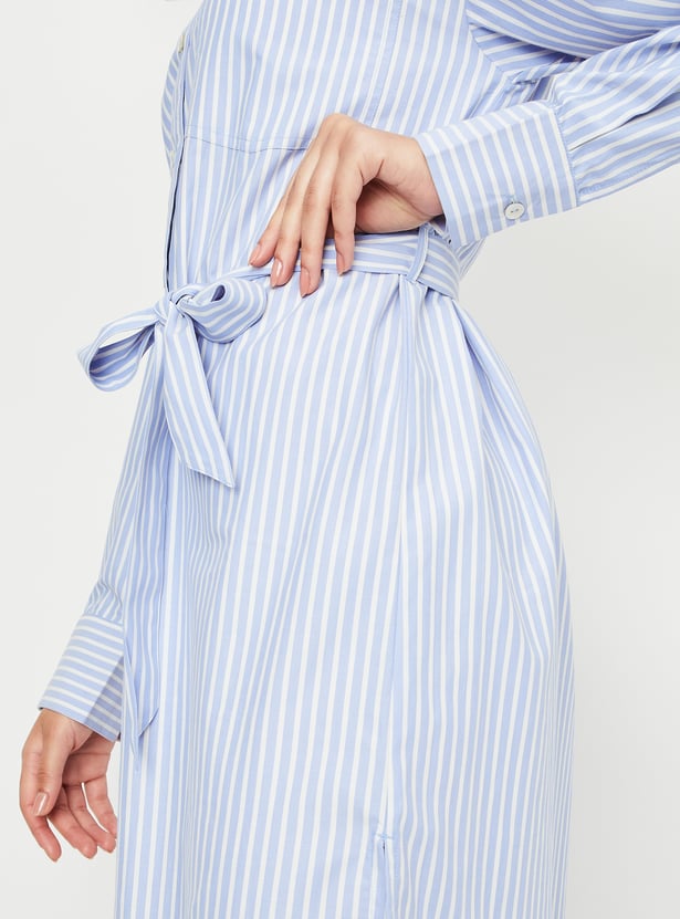 Women Striped Shirt Dress