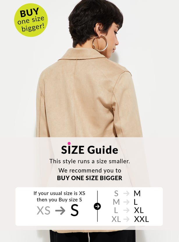 URB_N Women Solid Open Front Longline Jacket