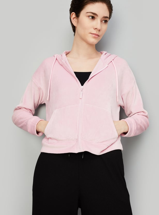 Women Solid Hooded Jacket