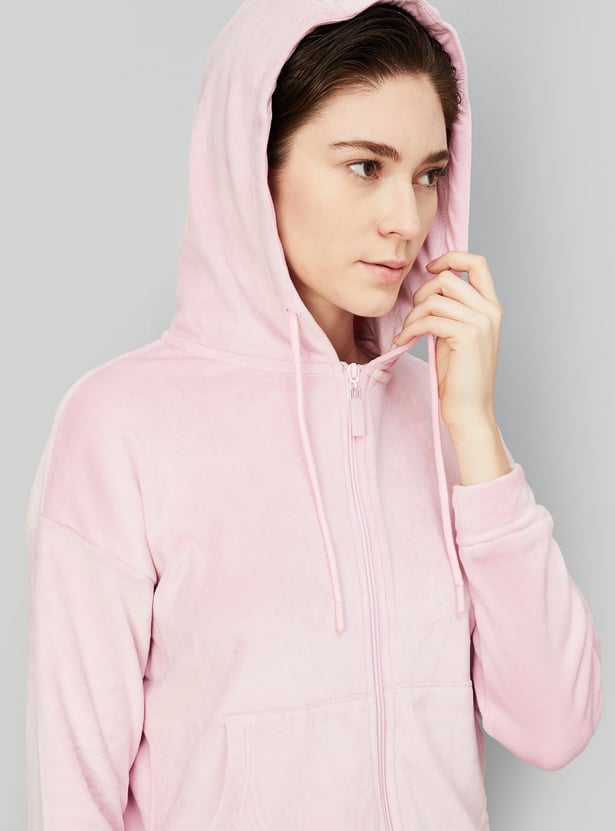 Women Solid Hooded Jacket