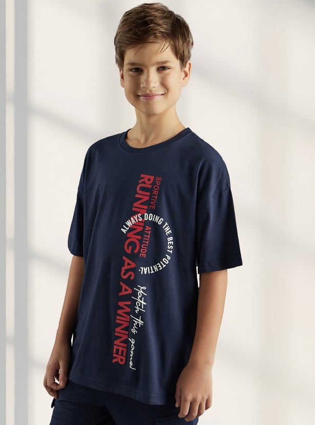 Boys Typographic Printed Shorts Set