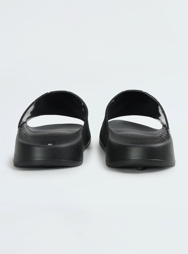 Men Textured Open-Toe Sliders