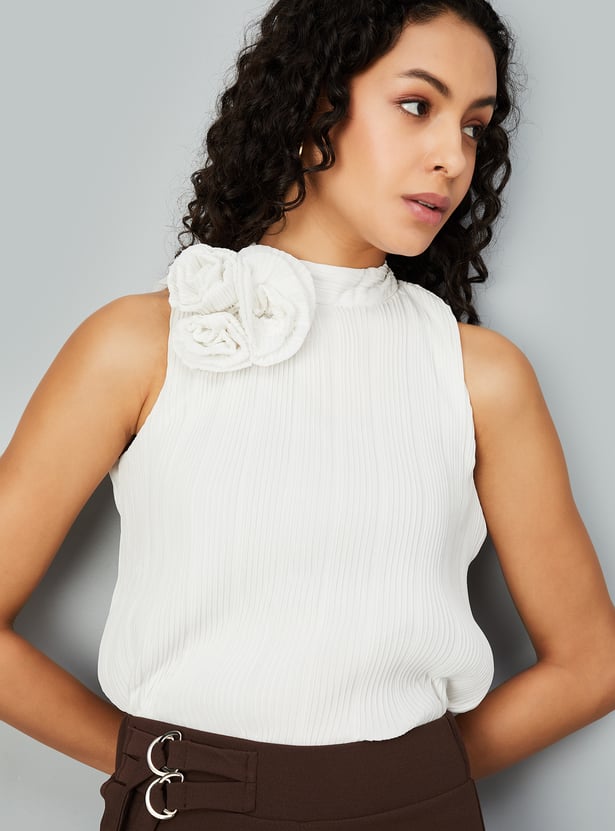 Women Pleated Dressy Top