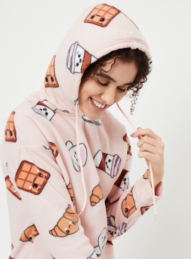 Women Printed Hooded Chemise