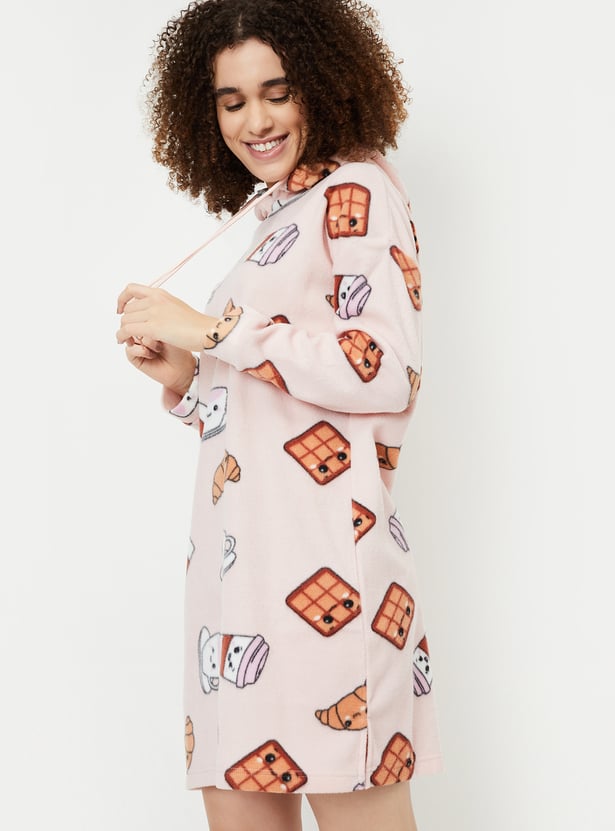 Women Printed Hooded Chemise