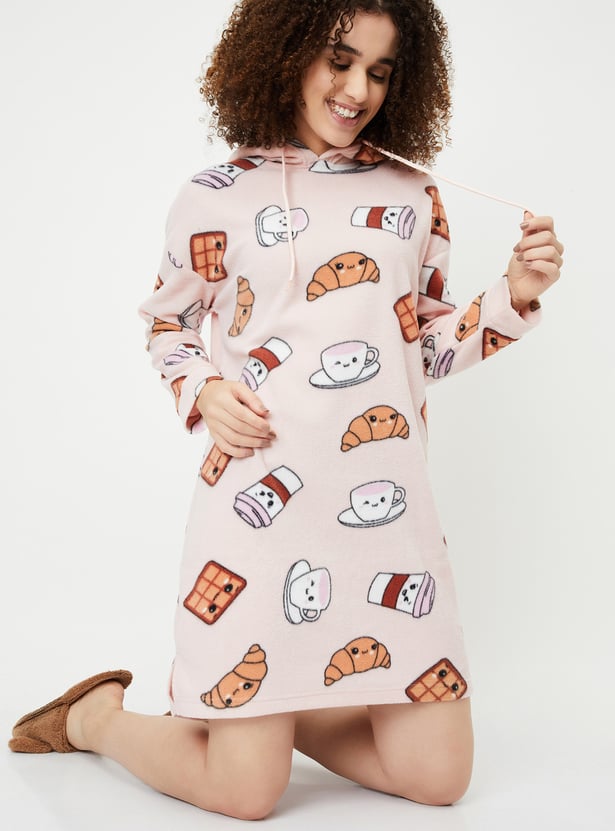 Women Printed Hooded Chemise