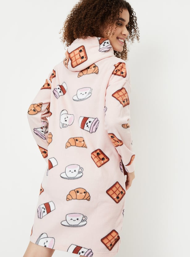 Women Printed Hooded Chemise