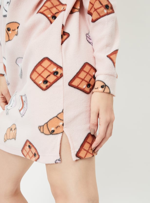 Women Printed Hooded Chemise