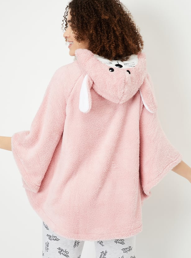 Women Embroidered Hood Poncho