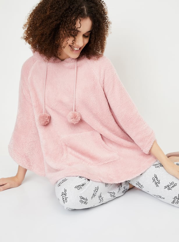 Women Embroidered Hood Poncho