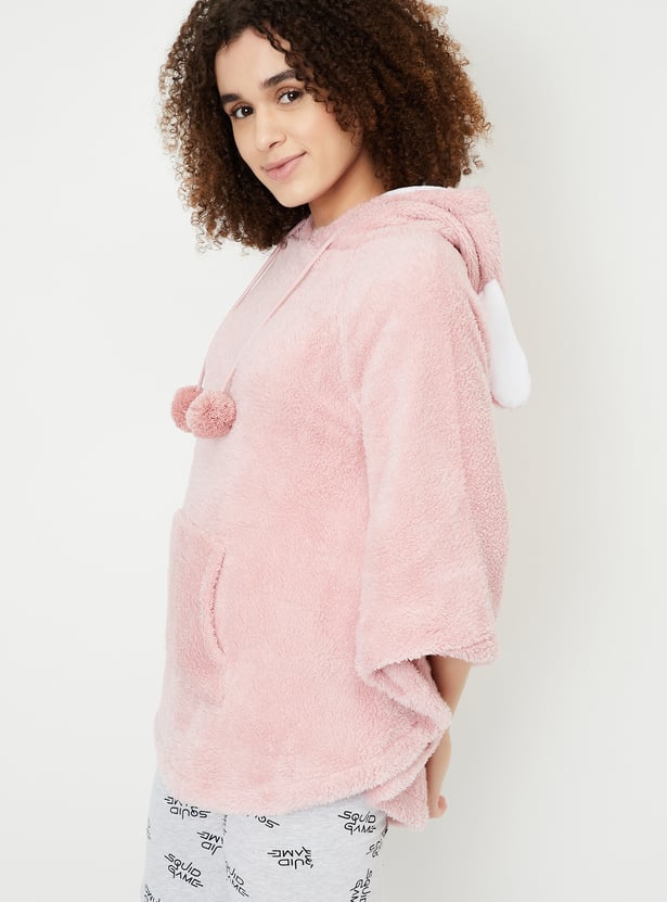 Women Embroidered Hood Poncho