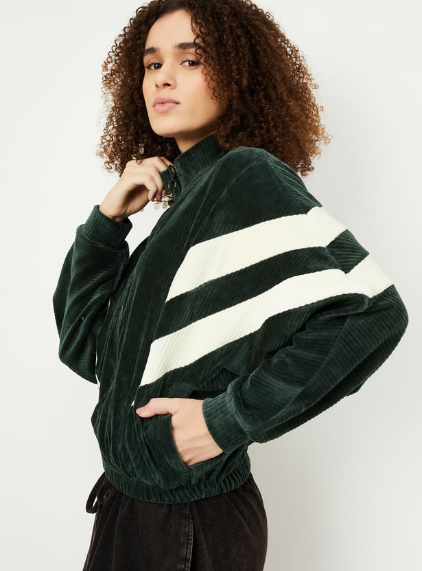 Women Corduroy Sporty Jacket