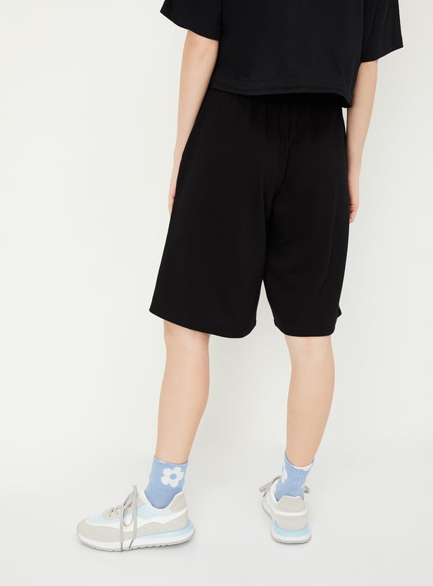Women Solid Athleisure Bermuda Shorts