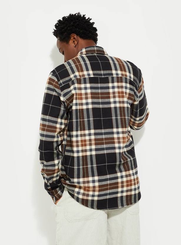 URB_N Men Regular Fit Checked Shirt