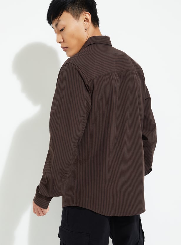 URB_N Men Regular Fit Striped Casual Shirt