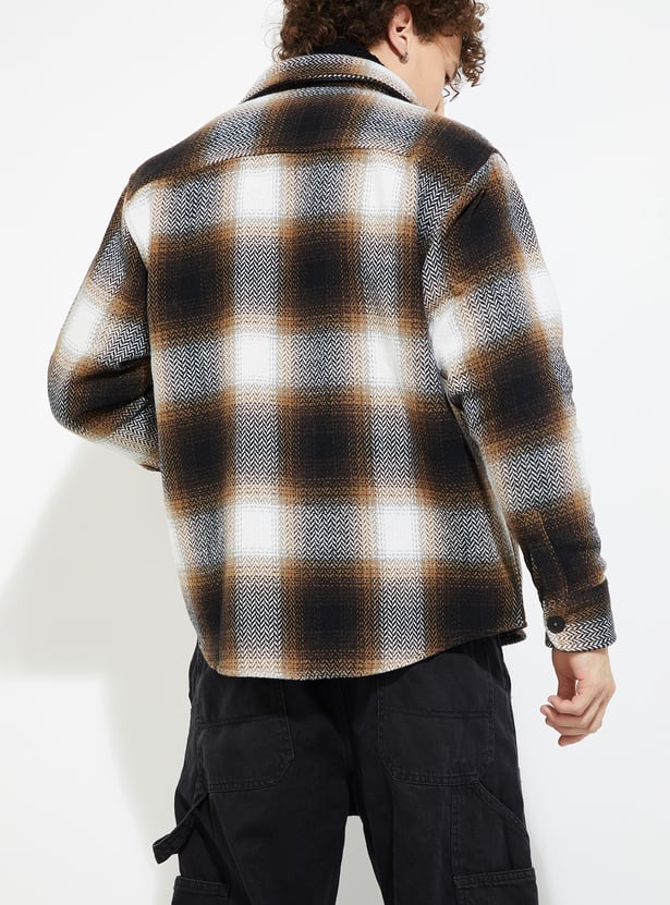 URB_N Men Herringbone Oversized Overshirt