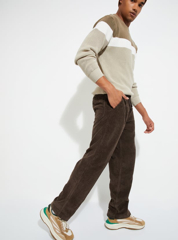 Men Loose Fit Corduroy Pants