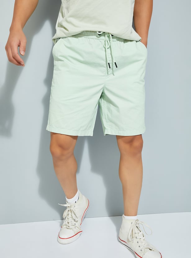 URB_N Men Slim Fit Solid Shorts