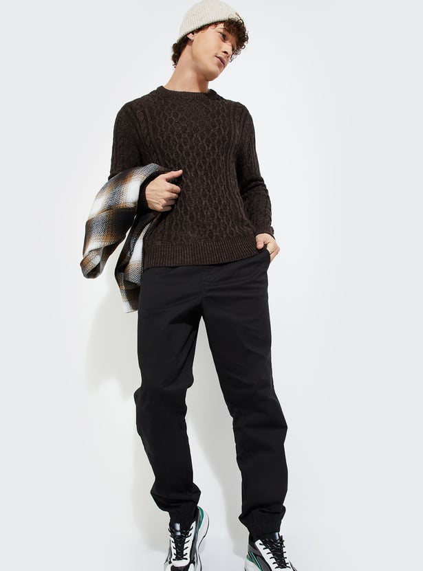 URB_N Men Chunky Cable Knit Sweater