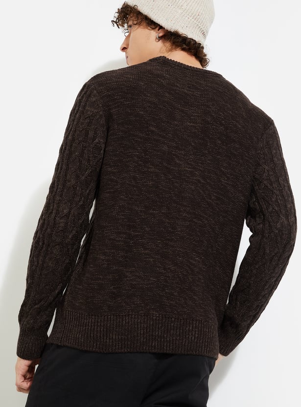 URB_N Men Chunky Cable Knit Sweater
