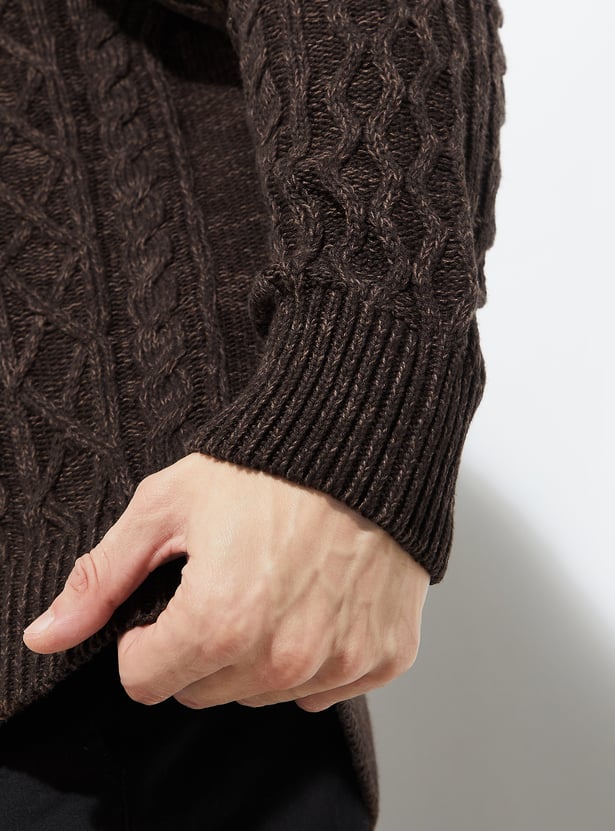 URB_N Men Chunky Cable Knit Sweater