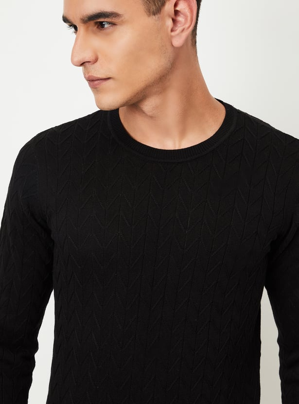 Men Chevron Knit Sweater