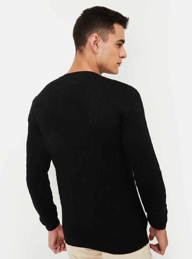 Men Chevron Knit Sweater