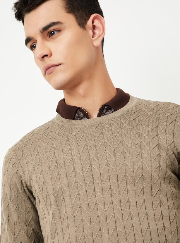 Men Chevron Knit Sweater